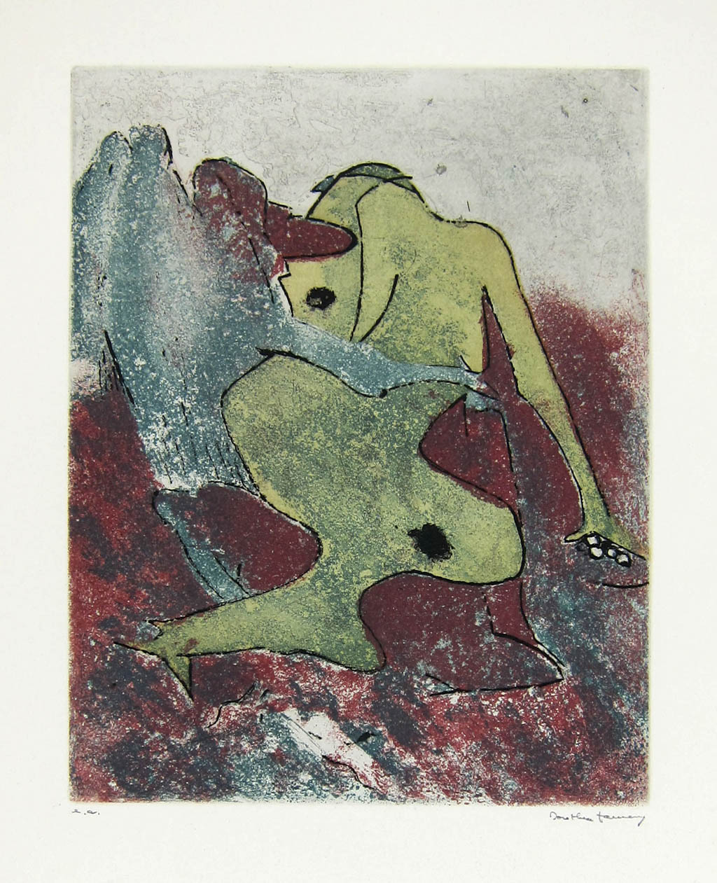 Dorothea Tanning - Petite angoisse - 1974 color etching